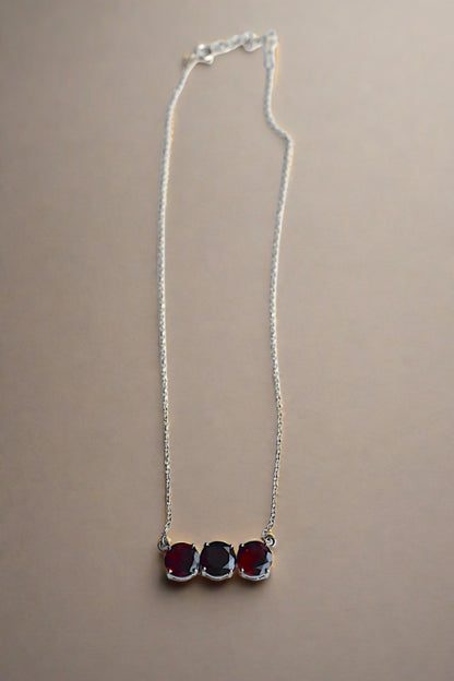 precious stone sterling silver necklace