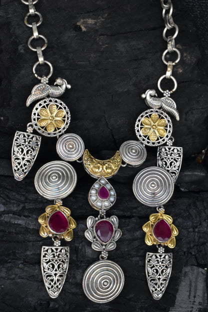 oxidised stone studded jewelry