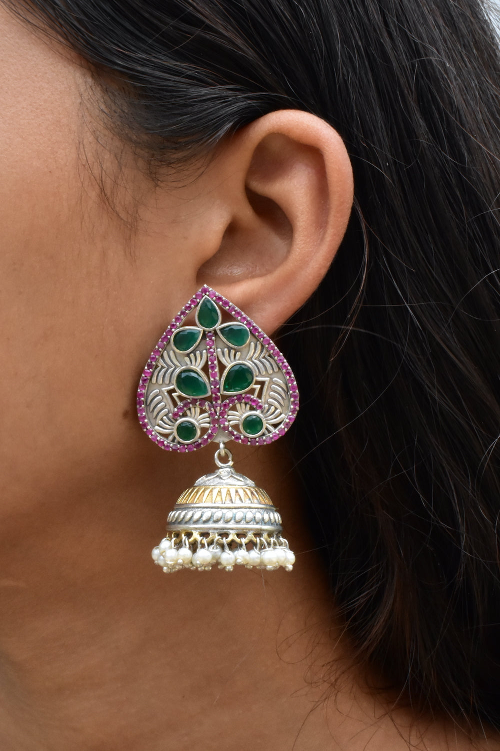 light weight brass jhumkas