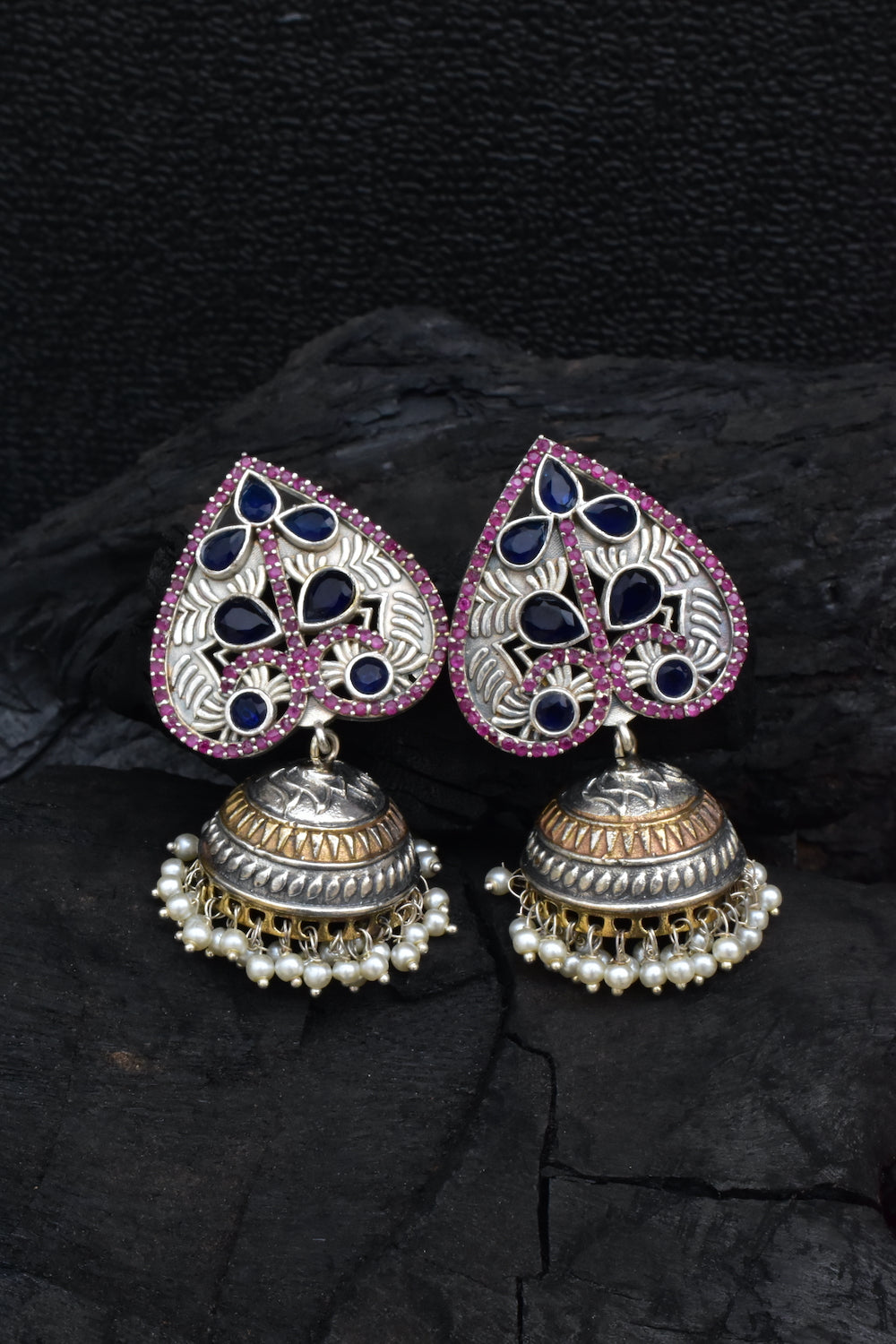 blue ruby jhumka