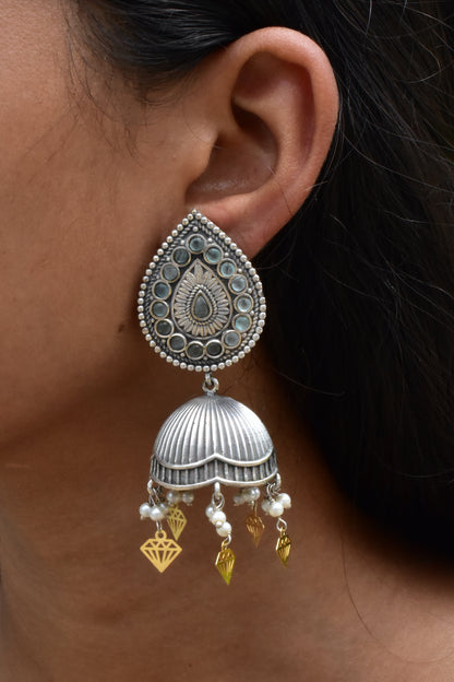 tribal jhumka earrings trje230387