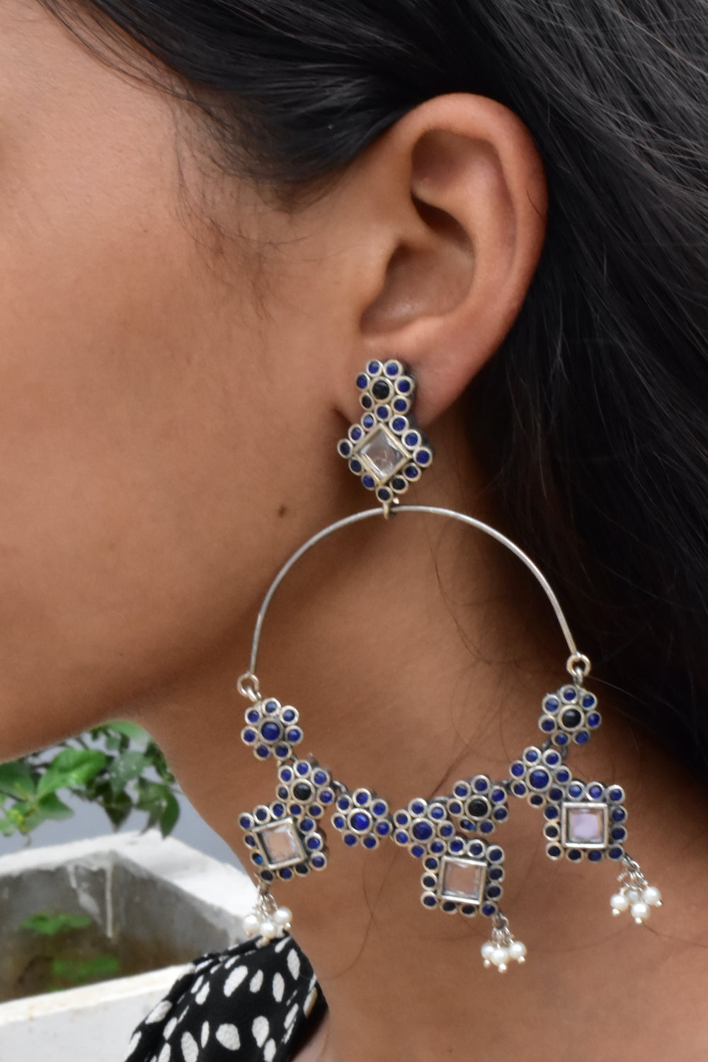 blue drop earrings