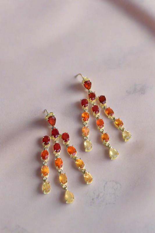 maxican fire opal drop earrings