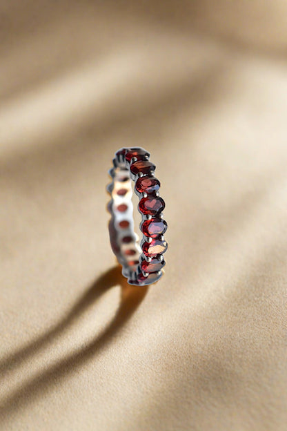 garnet silver band
