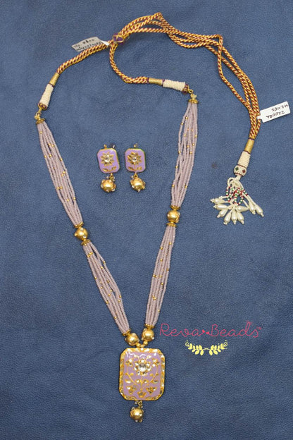 Meenakari Long Necklace Earrings Set mlnes250177