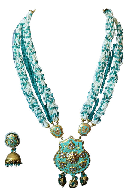 Meenakari Long Necklace Earrings Set mlnes220002