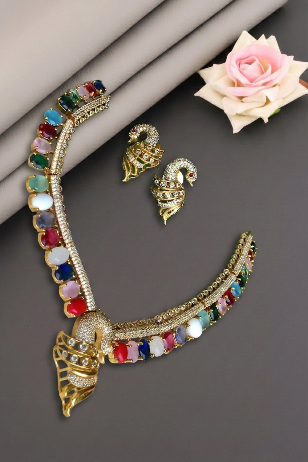 navratna cz necklace
