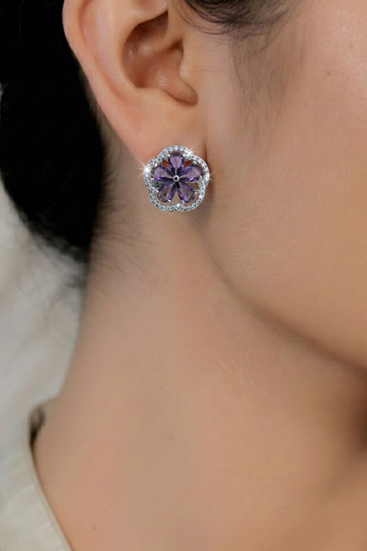 Dainty silver cz studs