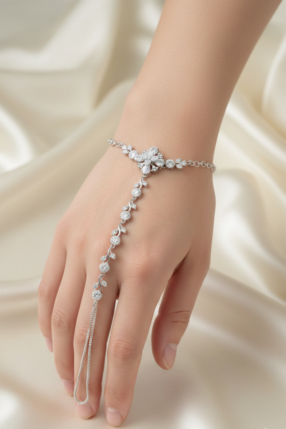 diamond haathphool silver polish