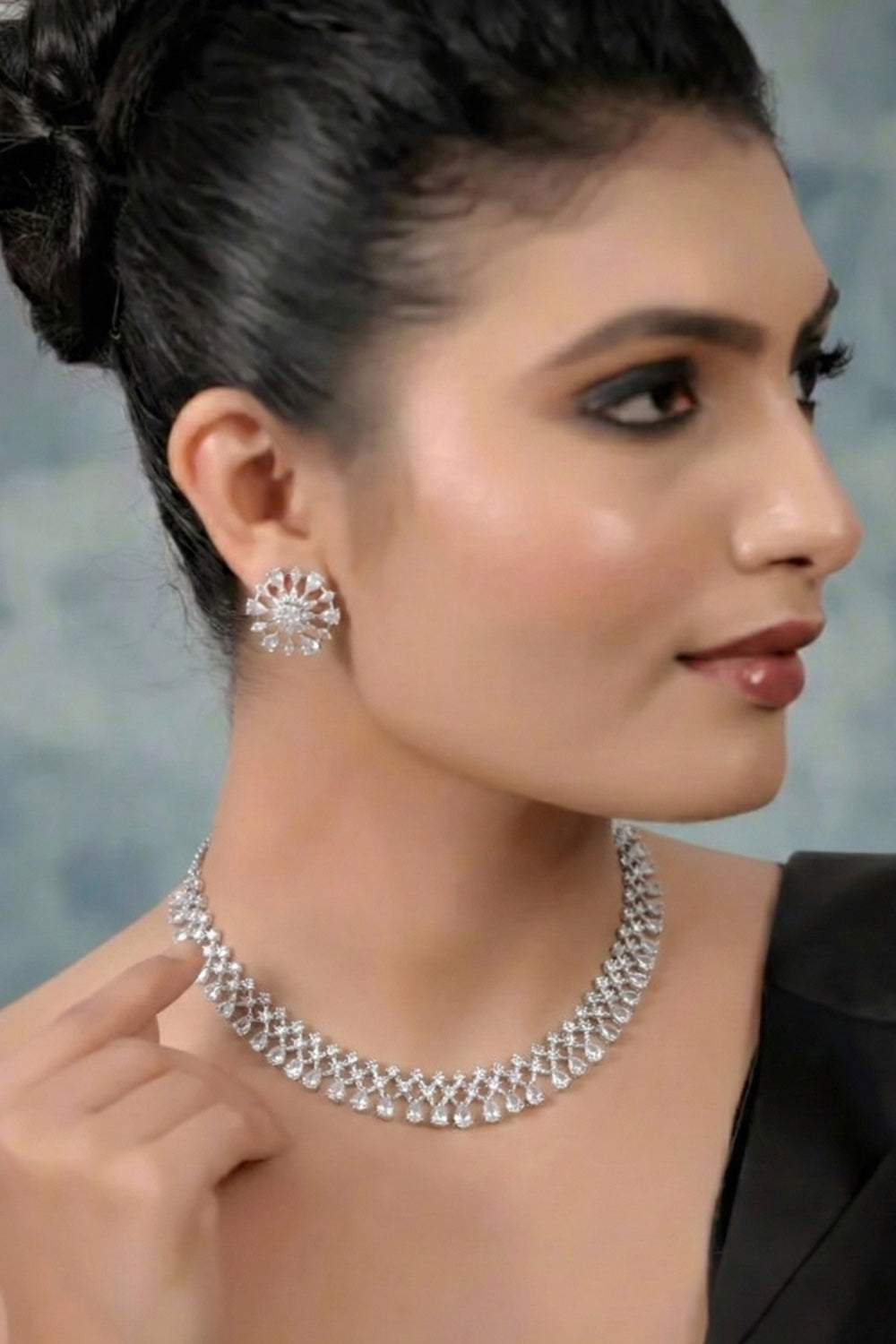 cz necklace earrings