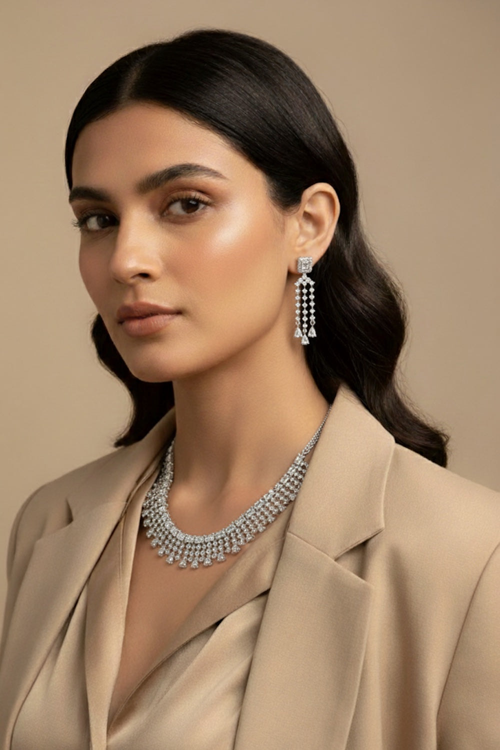 zirconia necklace set