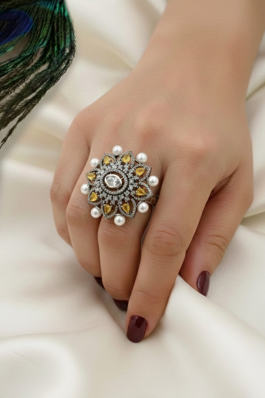 big size cz finger ring