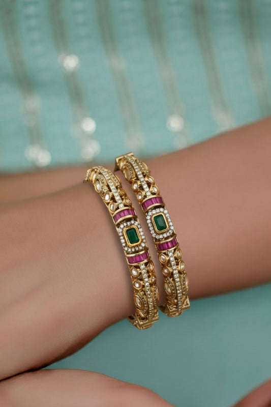 tyaani kundan jadau moissanite victorian polki kundan openable bangle indian bridal jewellery indian wedding