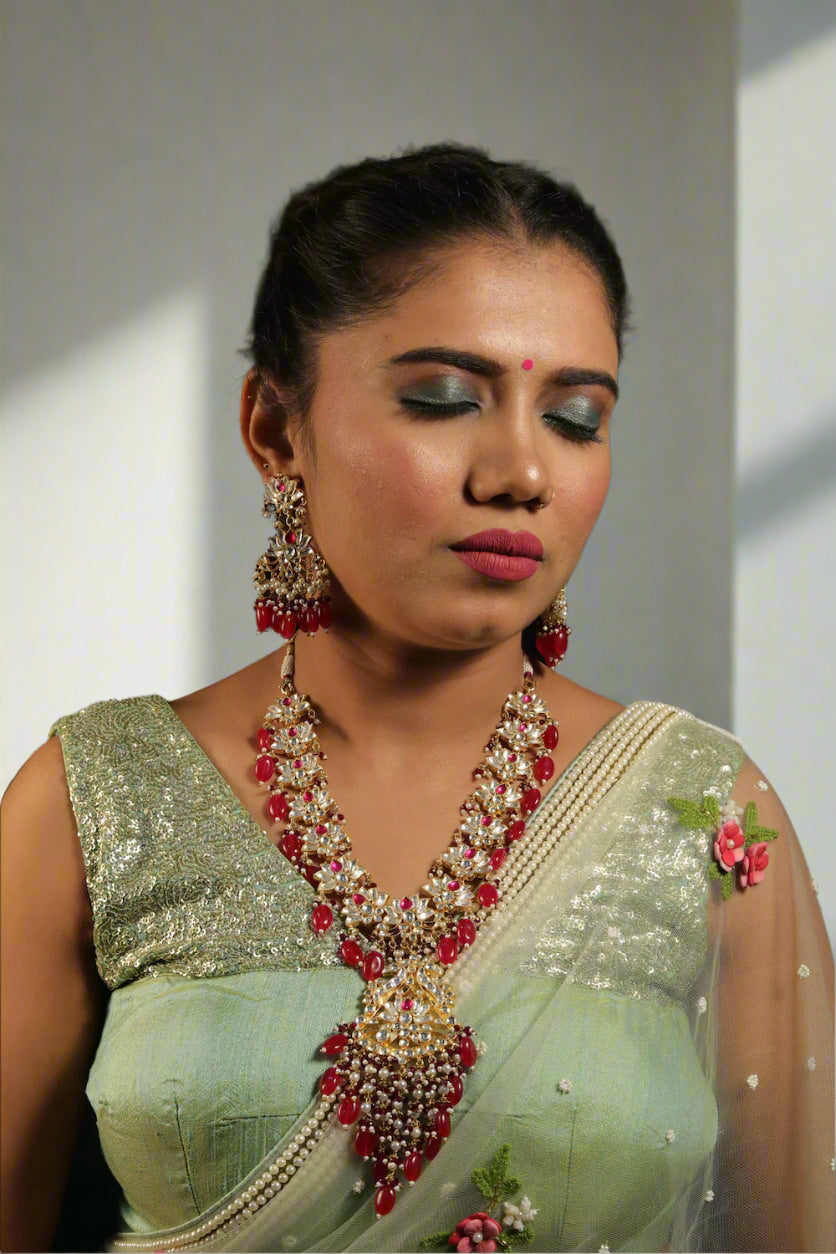 ruby kundan necklace