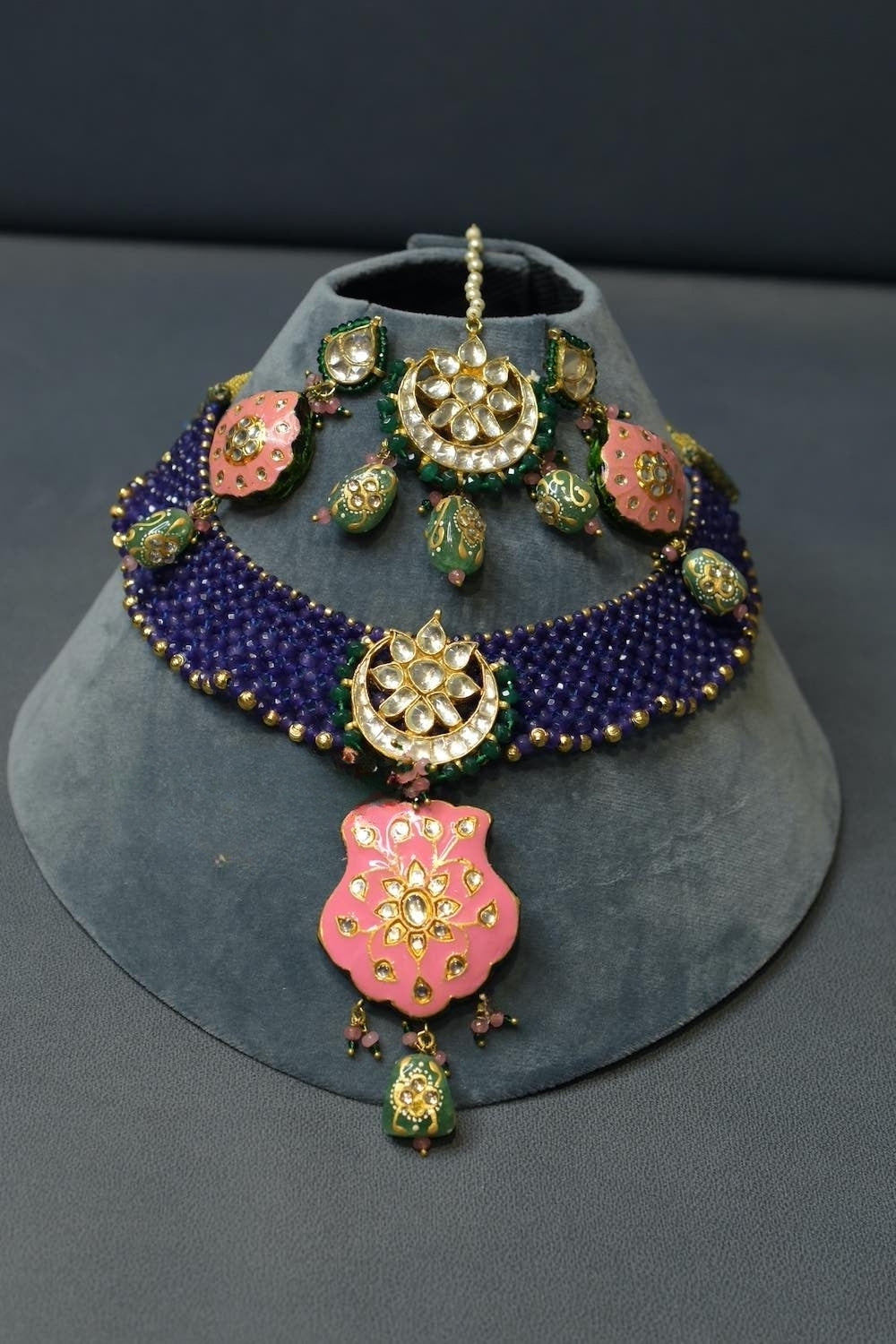 pink purple kundan