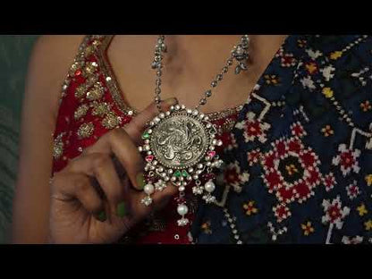 kundan silver necklace