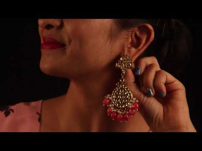 kundan chandbali earrings kce220092