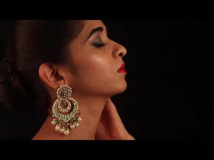 kundan chandbali earrings kce220168