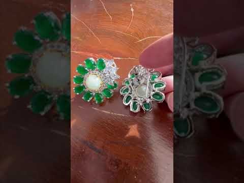 Siya AD Chandbali Earrings - Elegant Choices