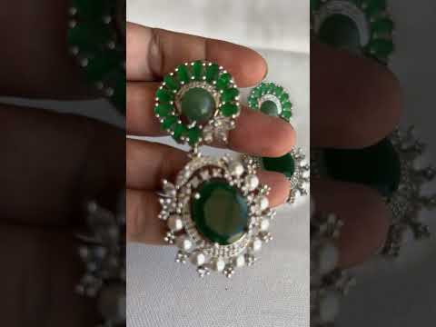 ruby emerald earring