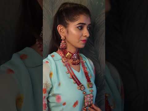 pink red Meenakari