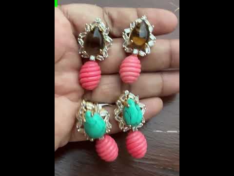 semi precious stone earrings