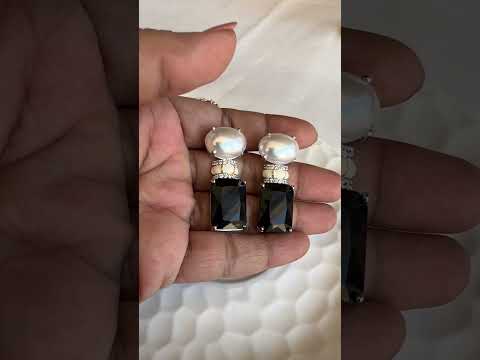 black pearl earrings