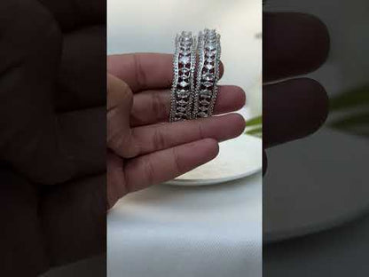 ad zirconia silver bangle kada