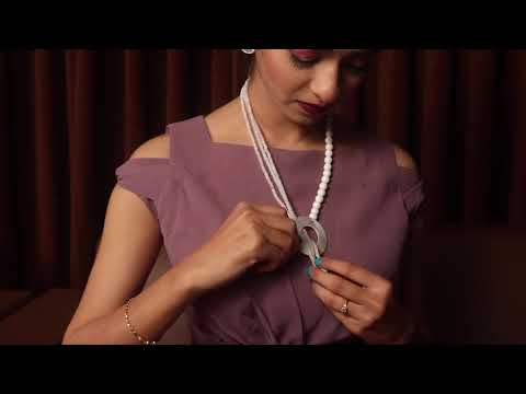 mother of pearl white scarf necklace
