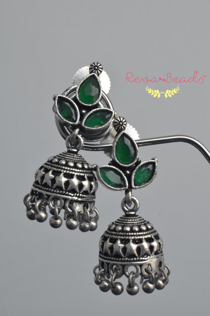 antique silver jhumka