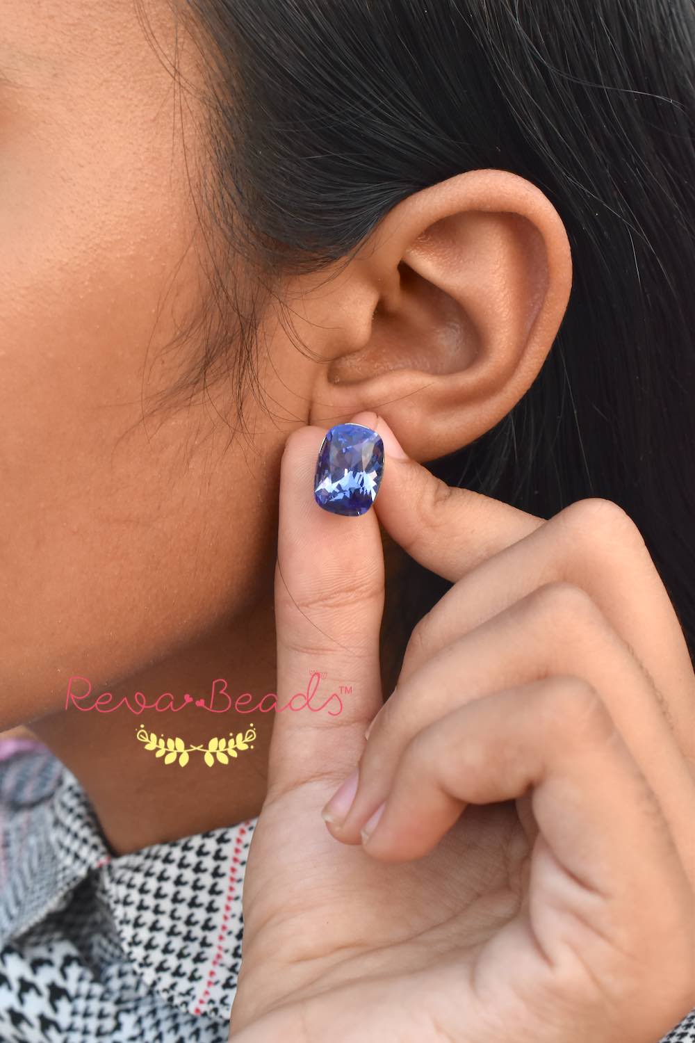 blue swarovsky studs