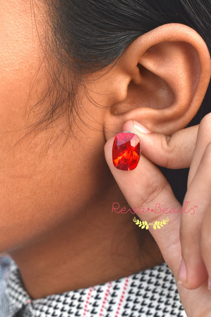 red swarovsky studs