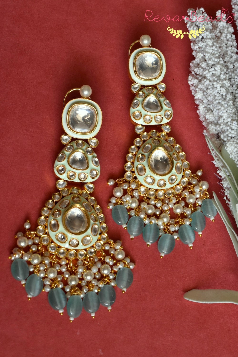 uncut polki earrings