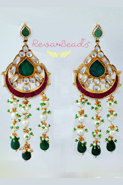 kundan chandbali earrings kce220356