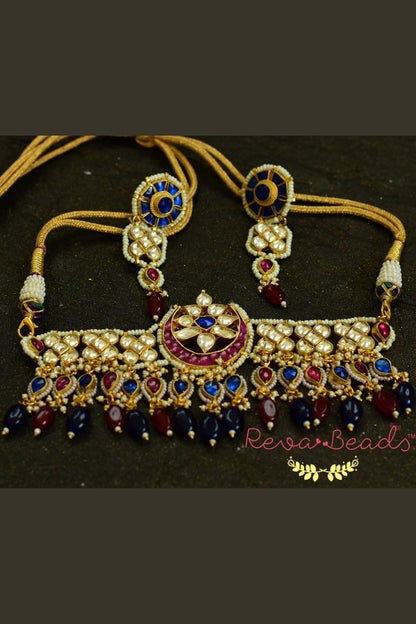 blue ruby necklace set