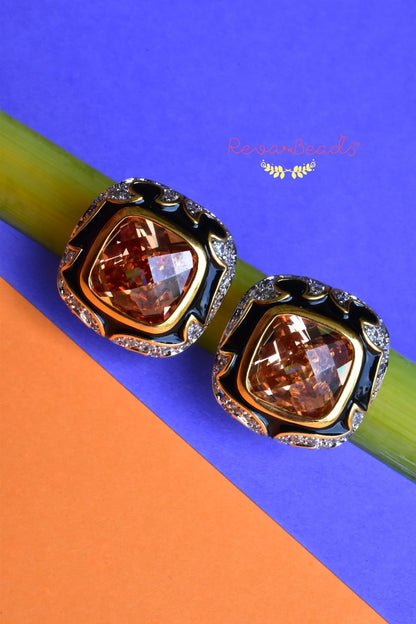 black enamel studs