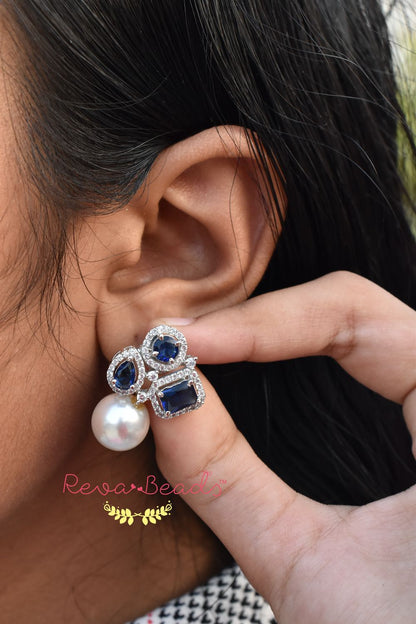 blue cz earrings