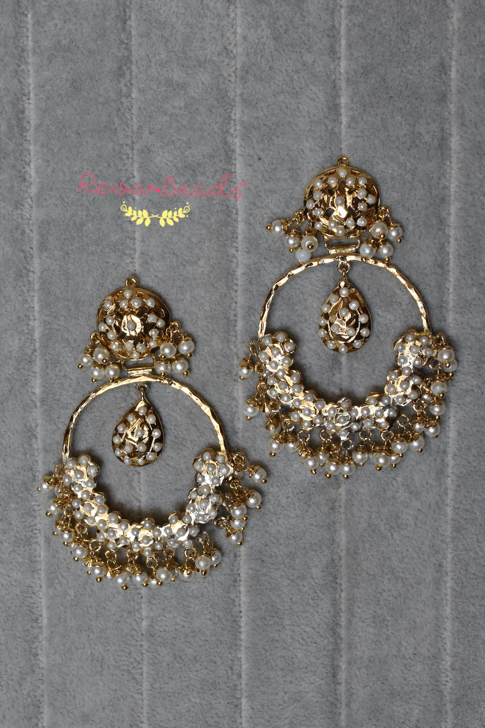 Alloy Silver Kundan Chandbali Earrings at Rs 265/pair in Delhi | ID:  23295707812
