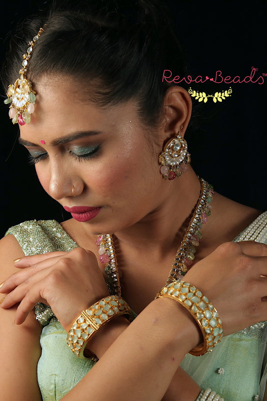 mint kundan bangle