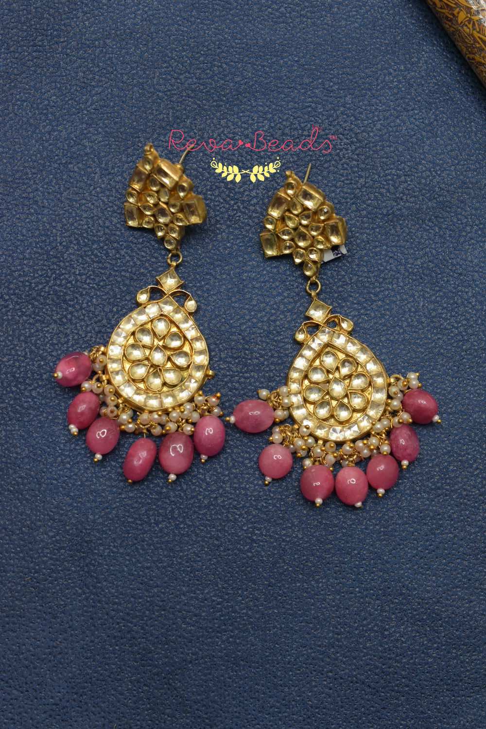 kundan long earrings