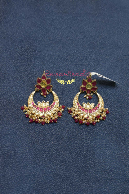 kundan chandbali earrings kce220147