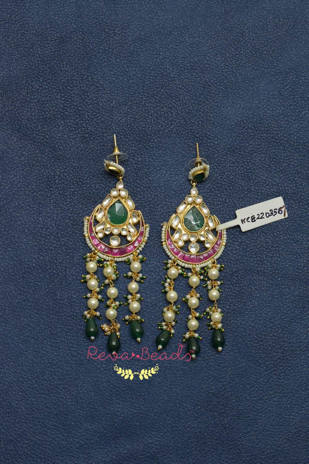 kundan chandbali earrings kce220356