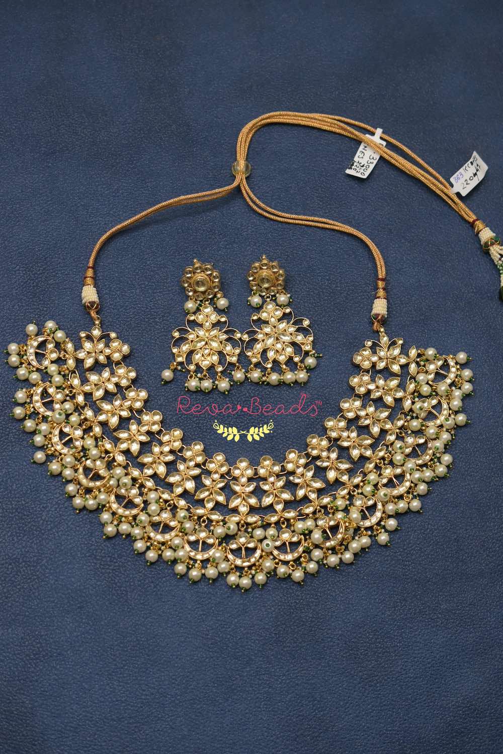 Kundan Choker Necklace Earrings Set kchnes220447