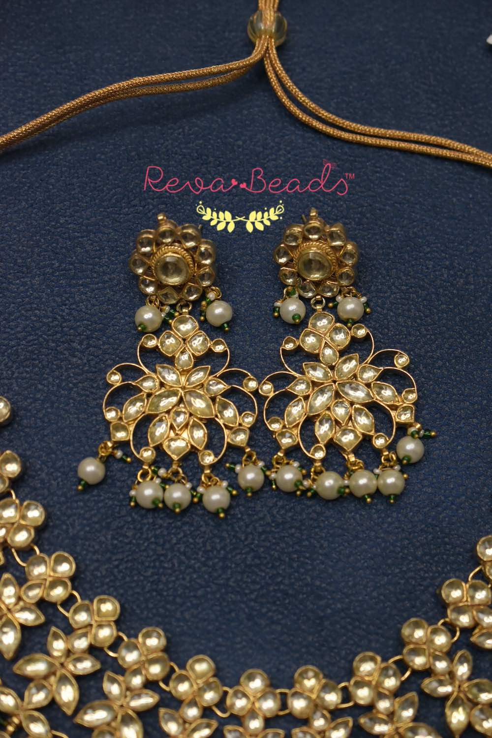 Kundan Choker Necklace Earrings Set kchnes220447