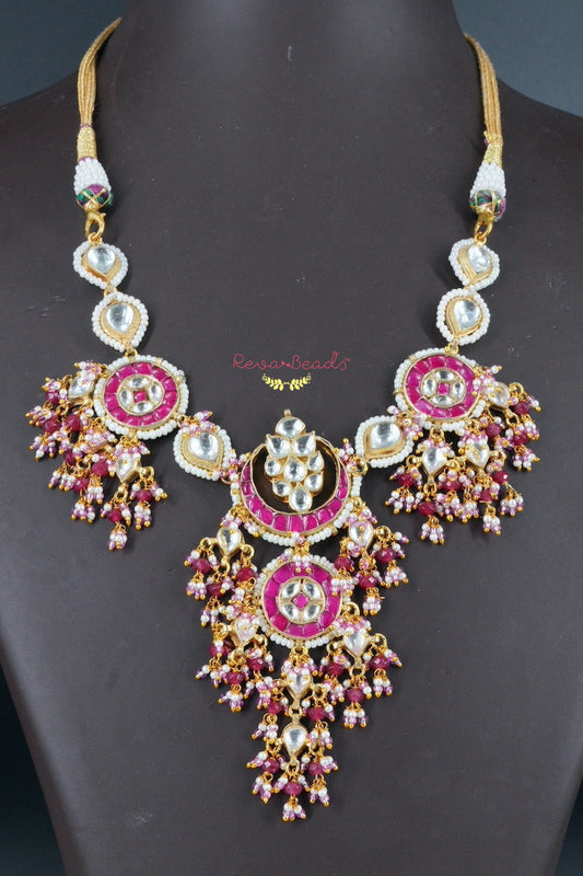 Kundan Choker Necklace Earrings Set kchnes220044