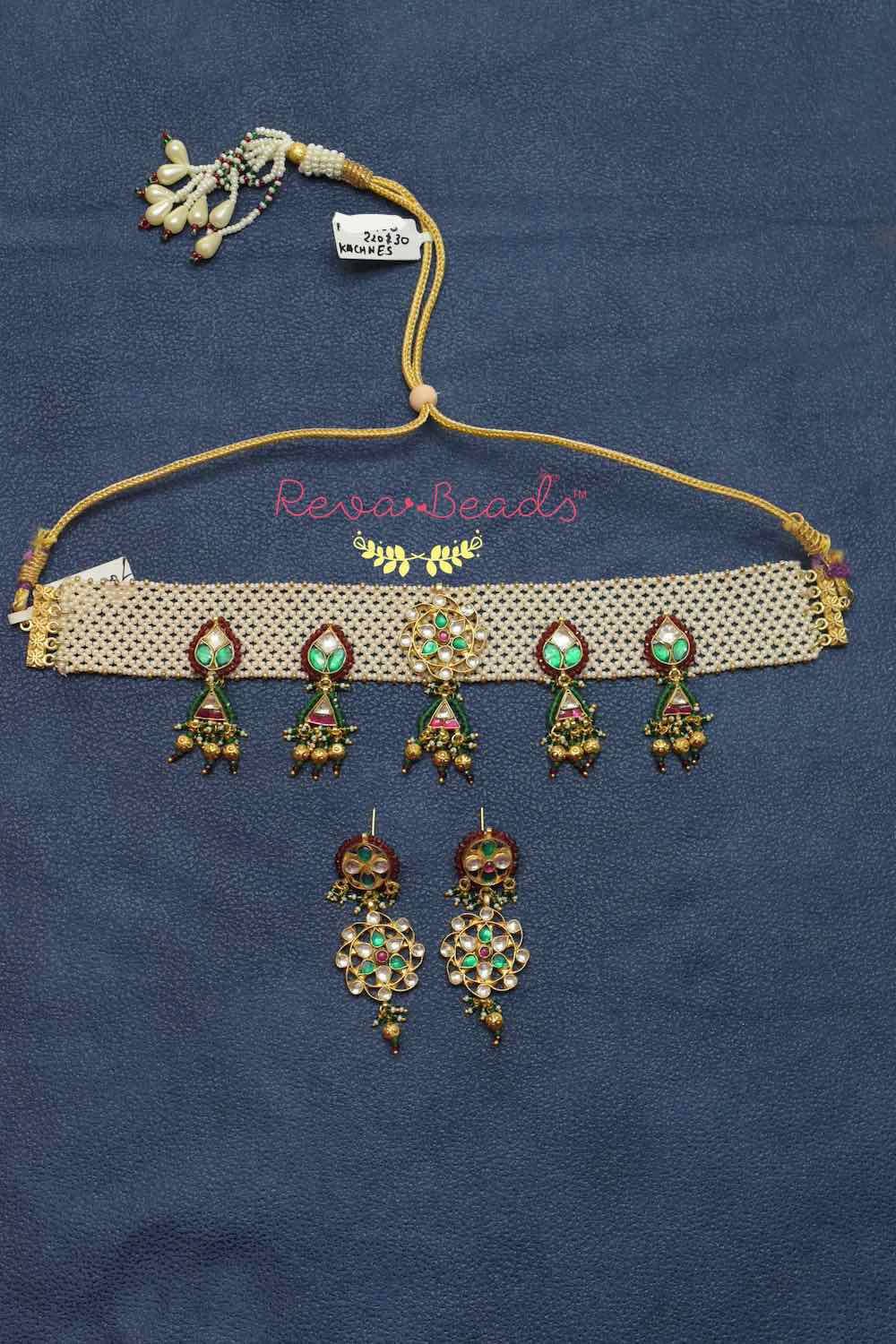 pearl kundan necklace