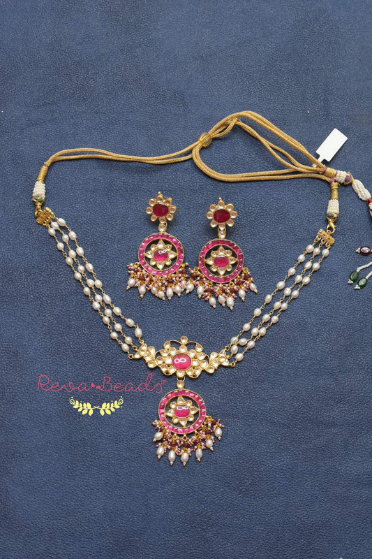 pearl kundan choker