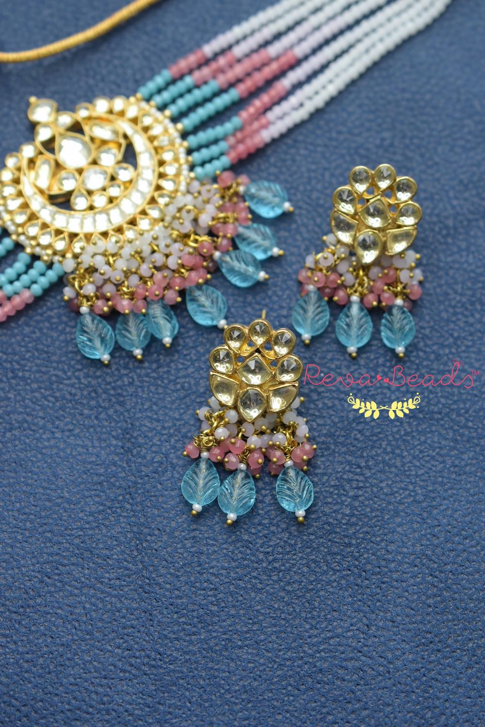 pastel kundan necklace