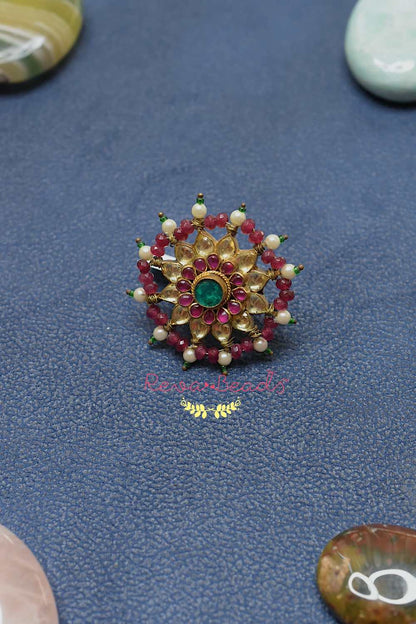 kundan finger ring