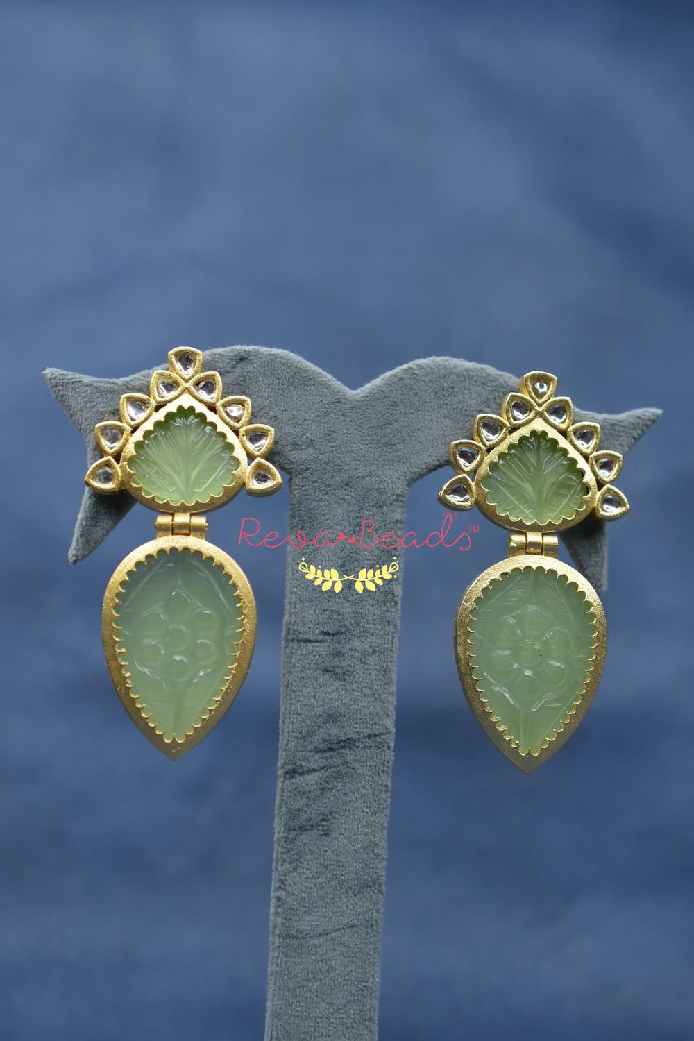 Hand Carved A Grade Natural Jadeite Jade Peas Pod Sterling Silver Earrings  - 3JADE wholesale of jade carvings, jewelry, collectables, prayer beads